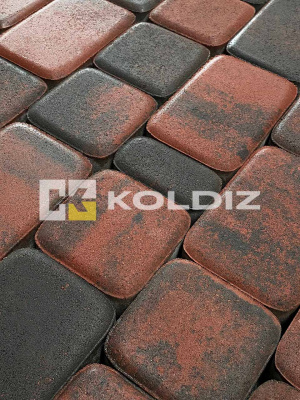 Тротуарная плитка Колдиз Старый город Колор микс Оникс Красная