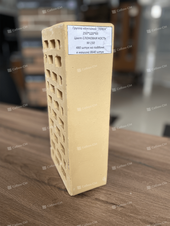 Облицовочный кирпич Tereх одинарный 1 НФ Слоновая кость гладкий, М175